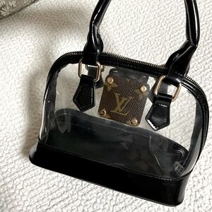 Upcycled Black and Transparent Women's Bag